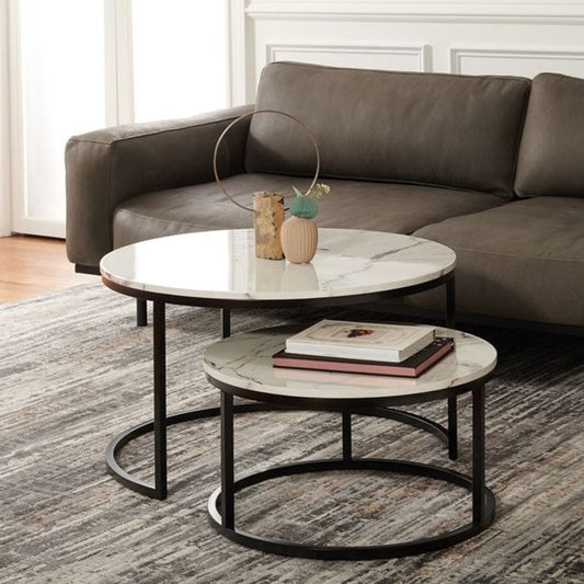 Table Basse Moderne – MDF Solide & Pieds Métal